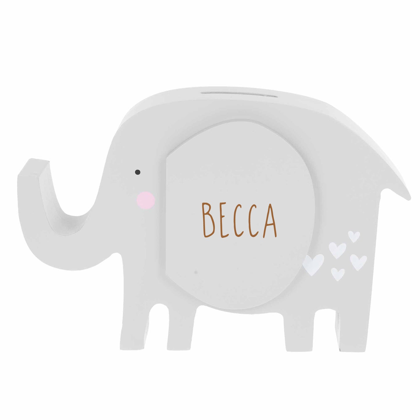Personalised Engraved Kids Elephant Money Box with Name - Always Looking Good -