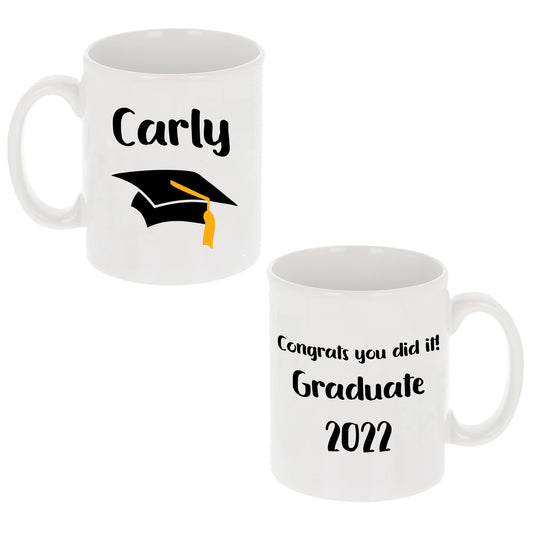 Personalised Graduation Gift Mug & Coaster "Congrats You Did It!" Uni Graduate - Always Looking Good -