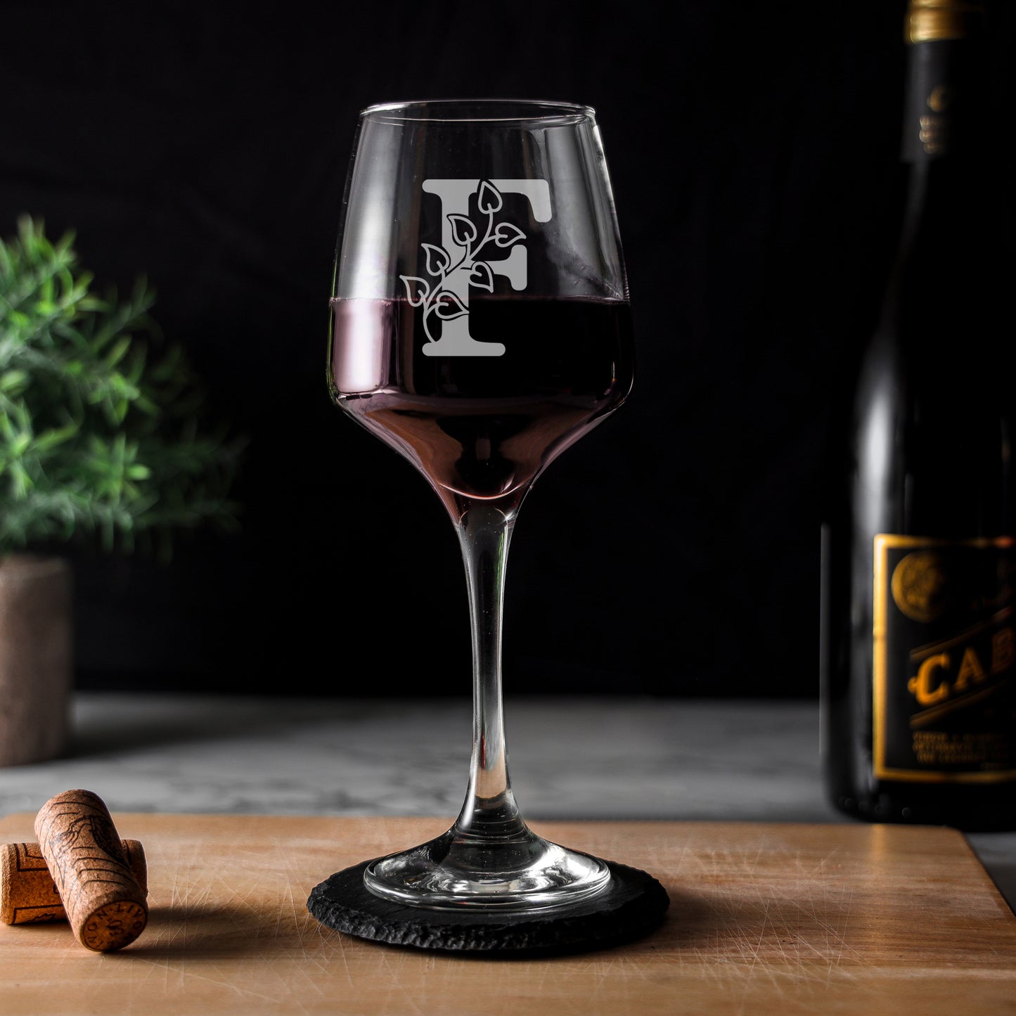 Personalised Engraved Monogram Initial Design Wine Glass and/or Coaster Gift - Always Looking Good -