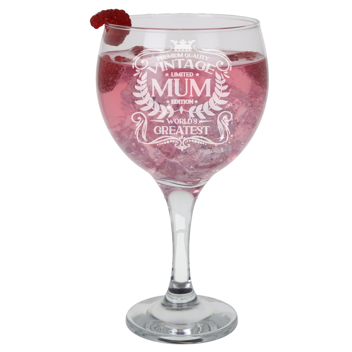 Vintage World's Greatest Mum Engraved Gin Glass Gift - Always Looking Good - Gin Glass Only
