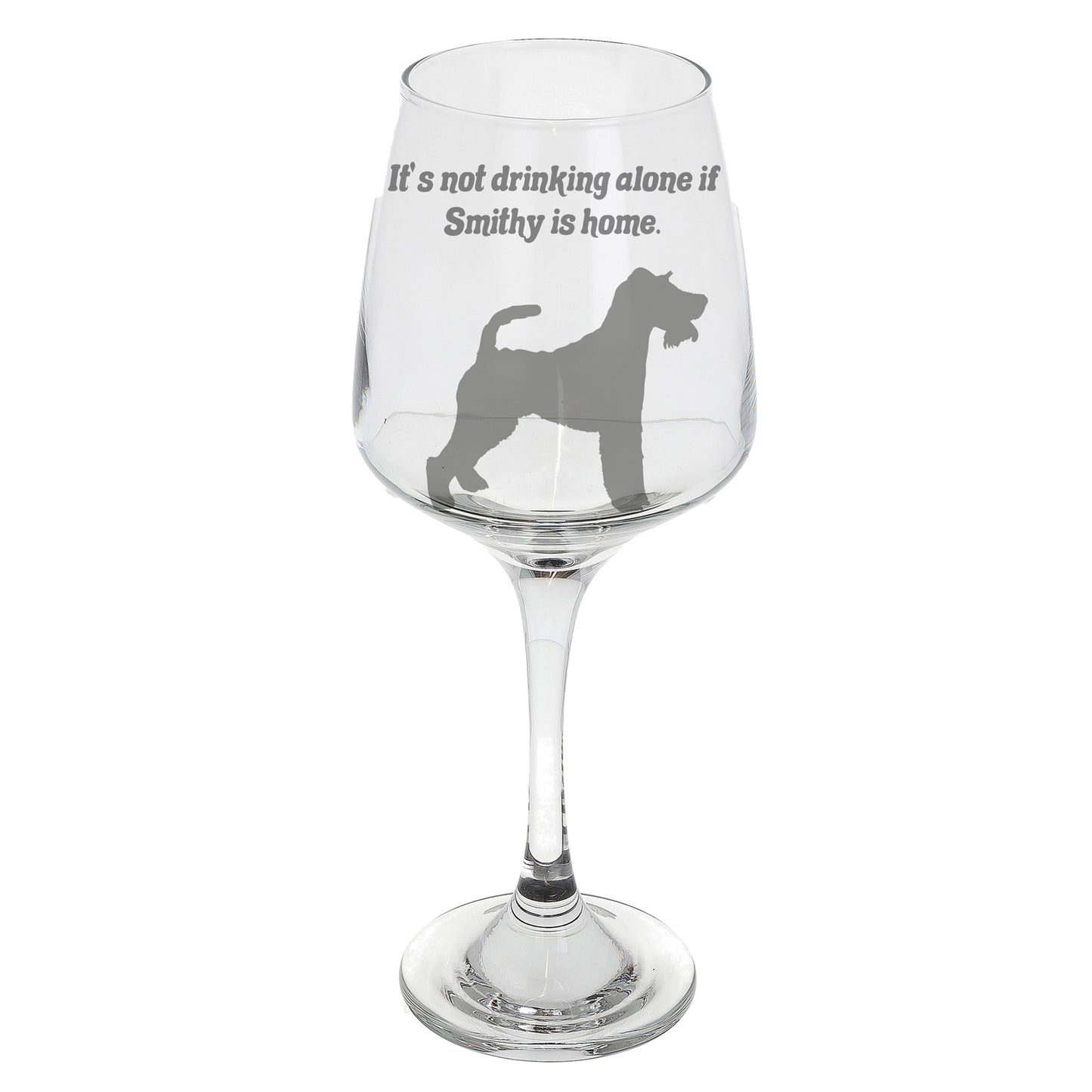 Wine Glass Engraved with Personalised Any Dog Breed - Always Looking Good - Large - Empty Glass