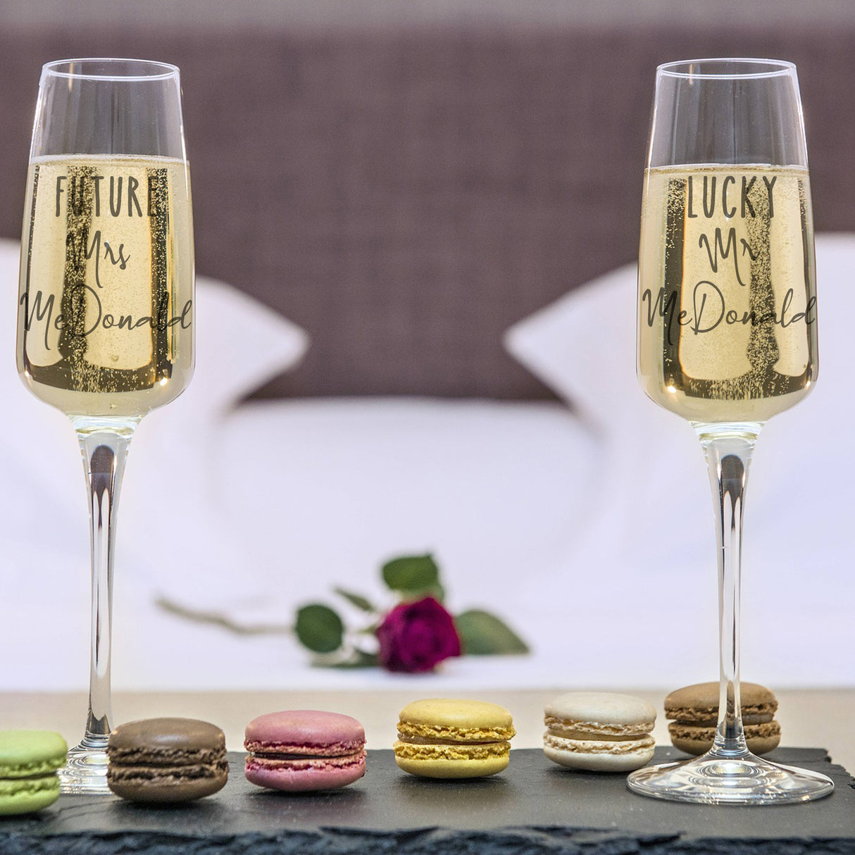 Personalised Engraved Future Mrs/Lucky Mr Champagne Glass Set - Always Looking Good -