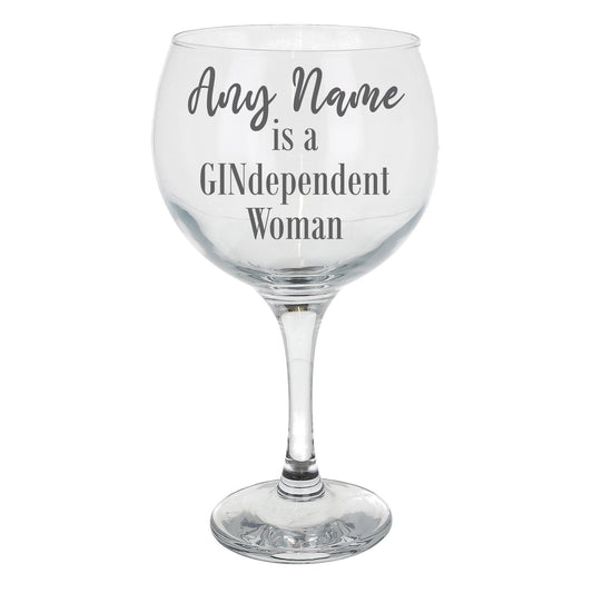 Personalised Engraved GINdependent Women Gin Glass with Name - Always Looking Good -