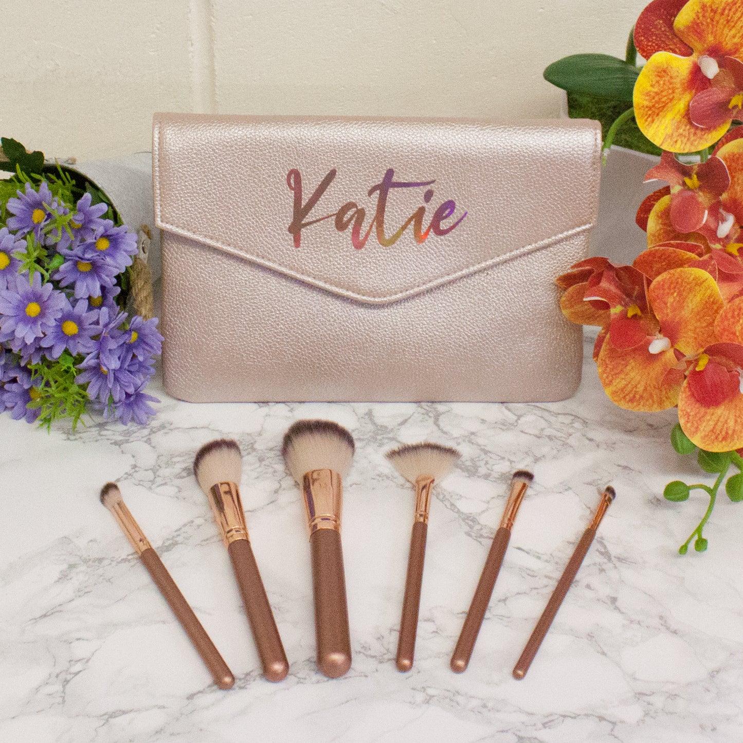 Personalised Cosmetic Bag Filled With Make Up Brushesse Filled With Make Up Brushes Gift Set - Always Looking Good -