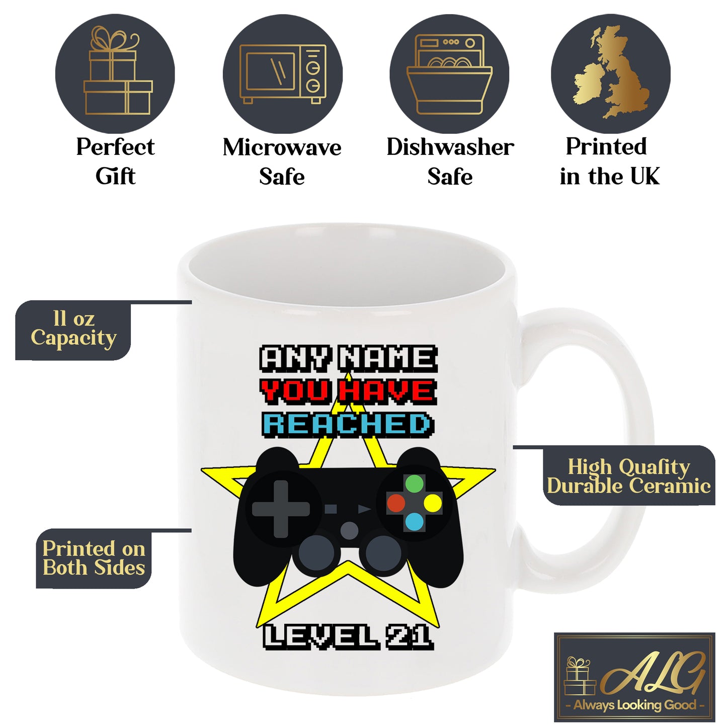 Personalised Gamer Birthday Mug Gift Set - Always Looking Good -