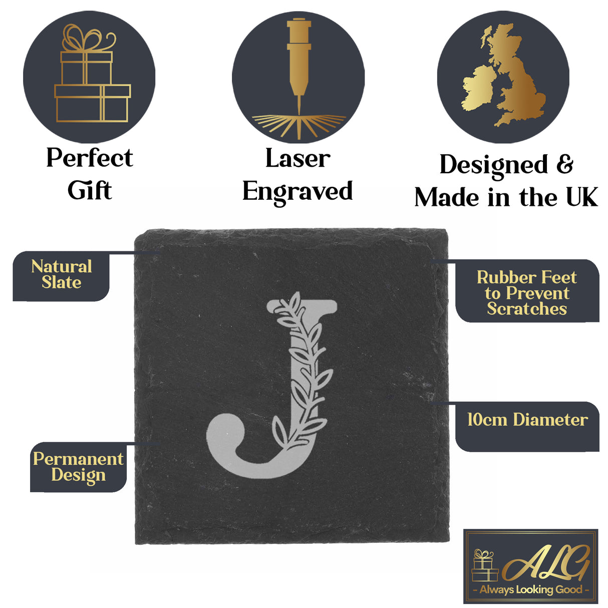 Personalised Engraved Monogram Initial Design Wine Glass and/or Coaster Gift - Always Looking Good -