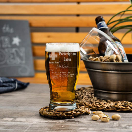 Personalised Engraved ANY GLASS ANY DRINK Prescription Design - Always Looking Good - Tulip Pint Glass No Coaster