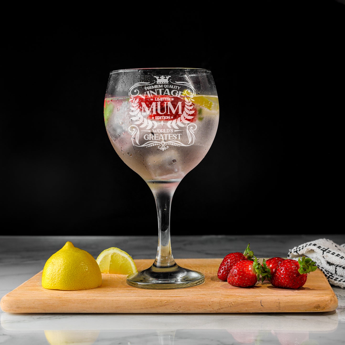 Vintage World's Greatest Mum Engraved Gin Glass Gift - Always Looking Good -