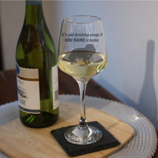 Wine Glass Engraved with Personalised Any Dog Breed  - Always Looking Good - Large - Empty Glass