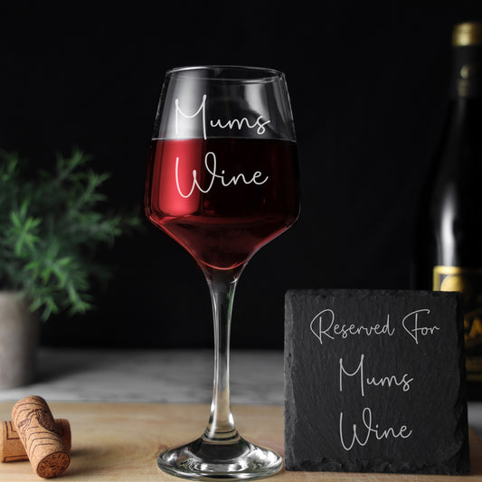 Engraved Wine Glass for Mum Engraved Glass and/or Coaster Gift Set  - Always Looking Good -