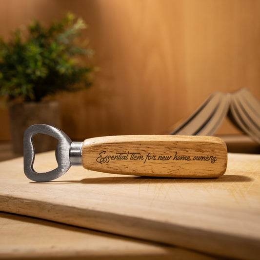 Personalised Engraved Wooden Bottle Opener New Home Gift  - Always Looking Good -