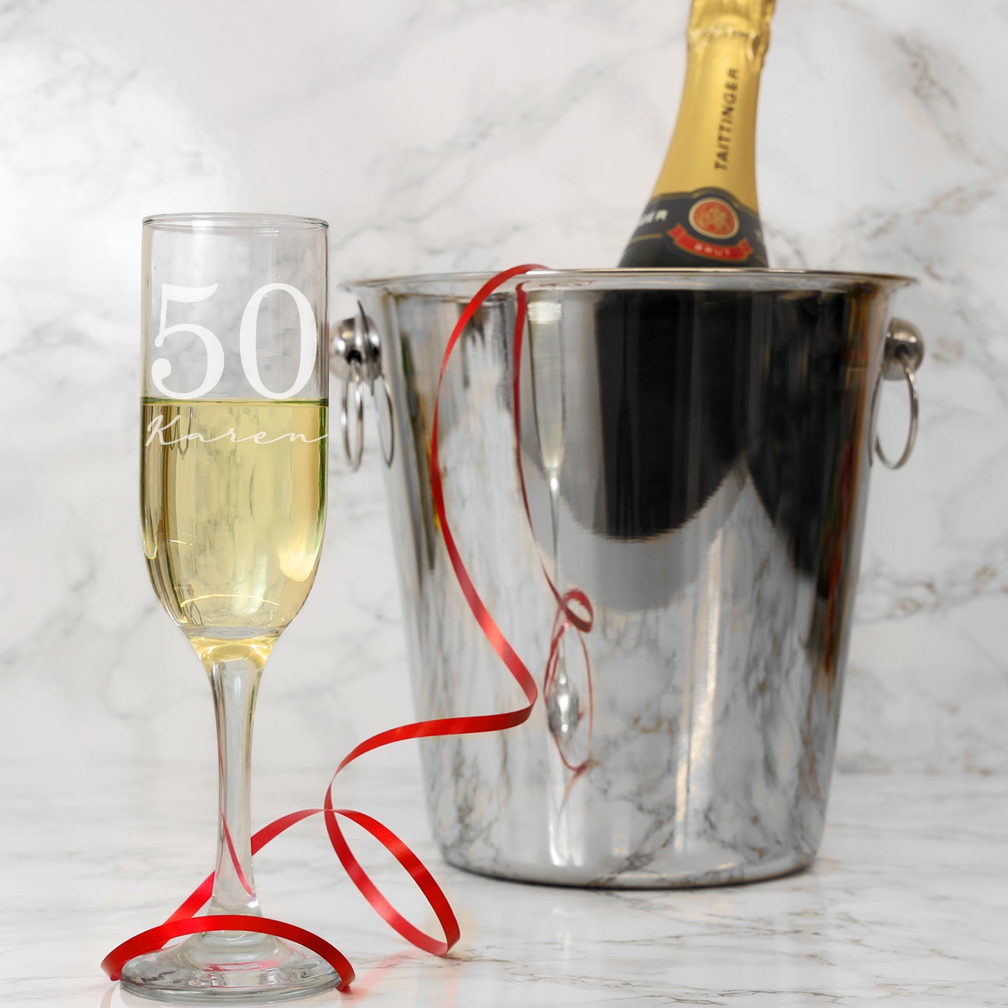 Personalised Engraved Big Birthday Champagne Flute Filled Occasion Glass - Always Looking Good -