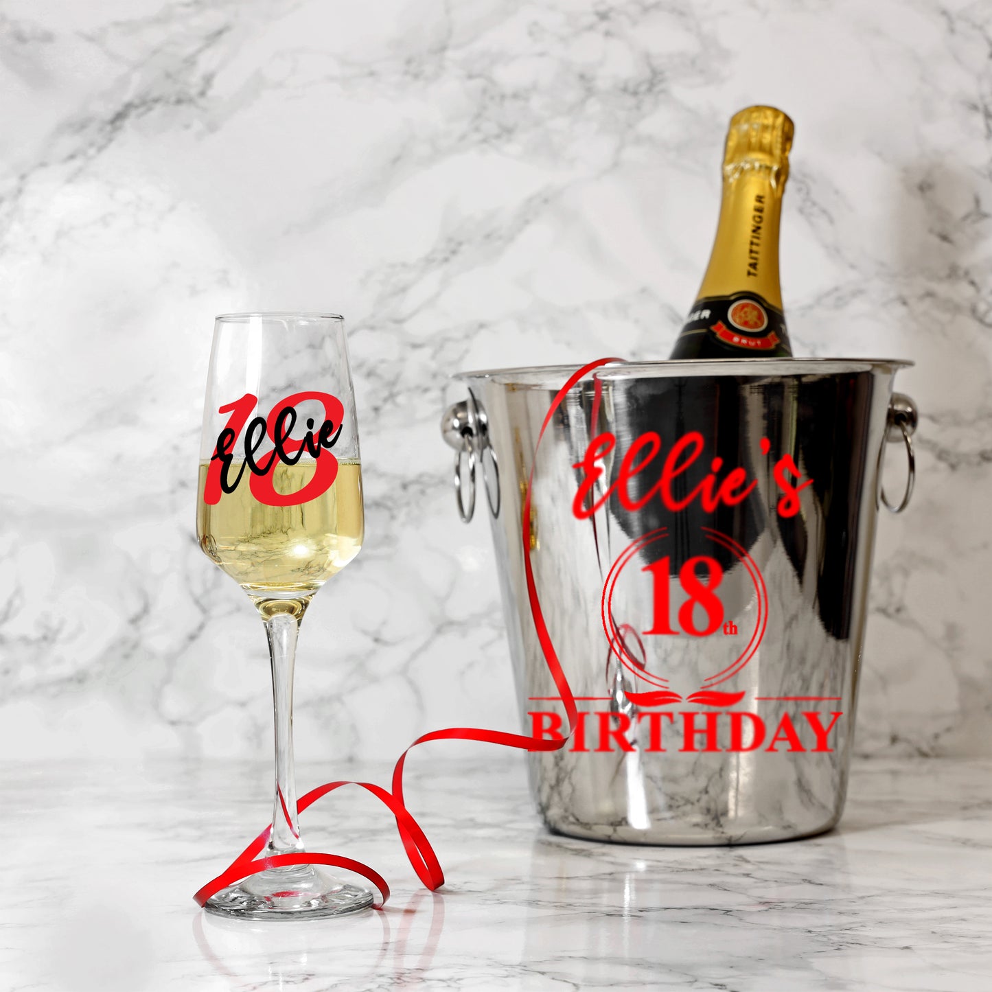 Personalised 18th Birthday Ice Bucket and Glass Gift with Name - Always Looking Good -