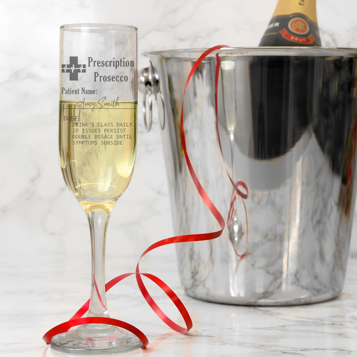 Personalised Engraved ANY GLASS ANY DRINK Prescription Design - Always Looking Good - Champagne Flute No Coaster