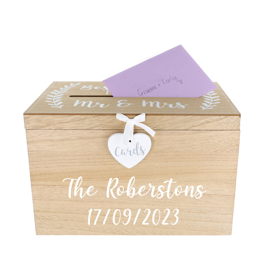 Personalised Wedding Card Box – Wooden Memory Keepsake- Always Looking Good -