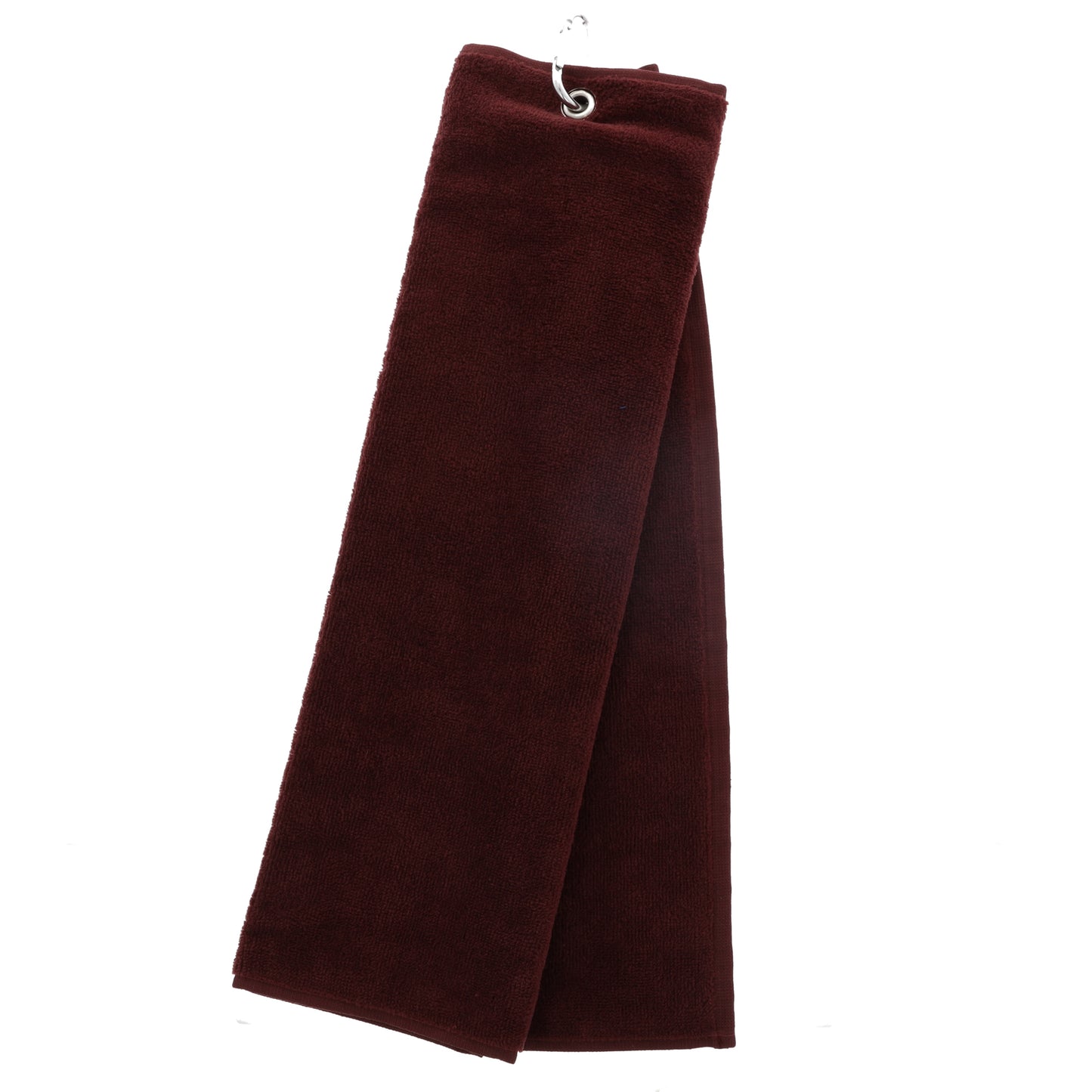 Personalised Embroidered Tri Fold GOLF Towel Trifold Towel with Carabiner Clip - Always Looking Good - Burgundy (Wine)