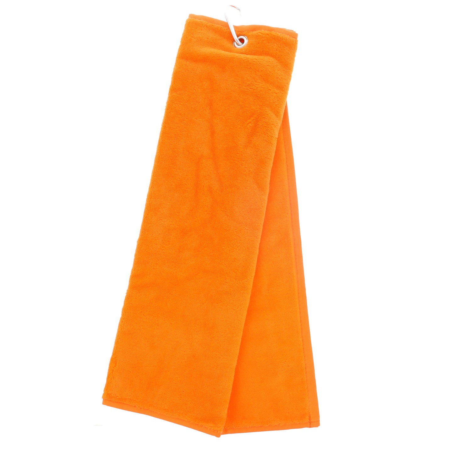 Personalised Embroidered Tri Fold GOLF Towel Trifold Towel with Carabiner Clip - Always Looking Good - Orange