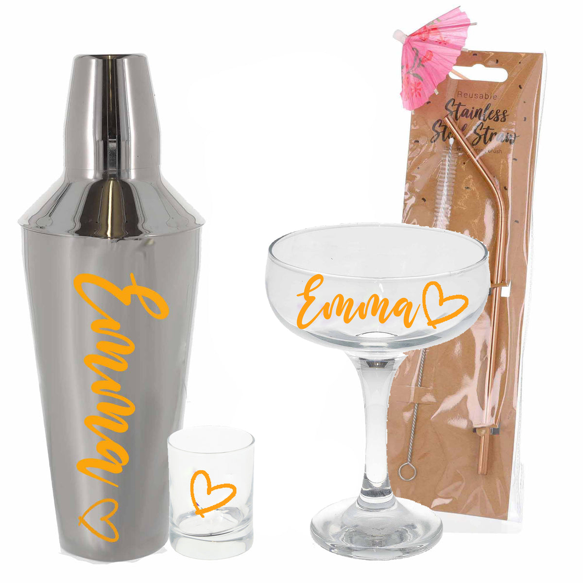 Personalised Pornstar Martini Cocktail Shaker Set With Glass & Shot Glass Gift Set - Always Looking Good -