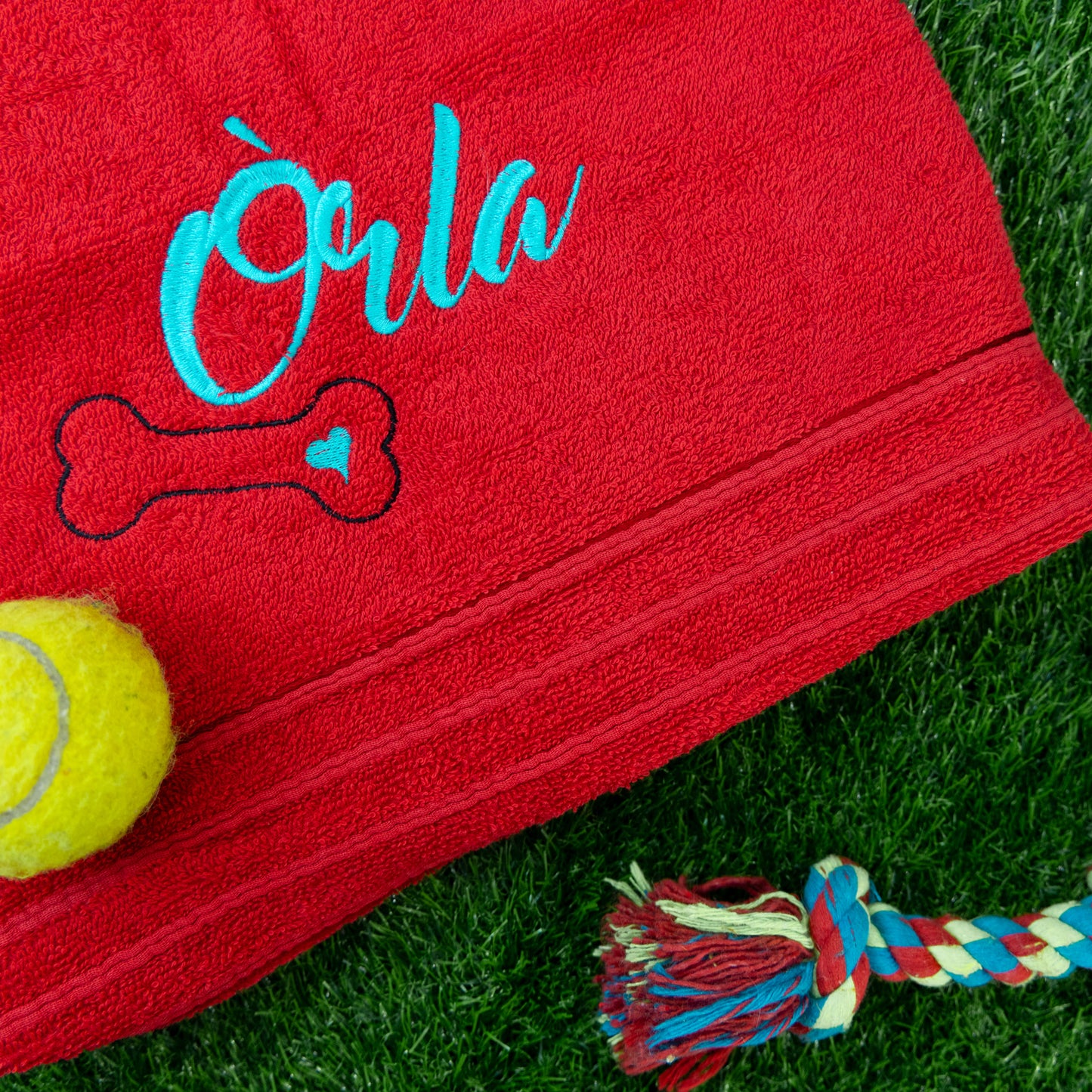 Personalised Dog Towel Pet's Name Embroidered - Always Looking Good -