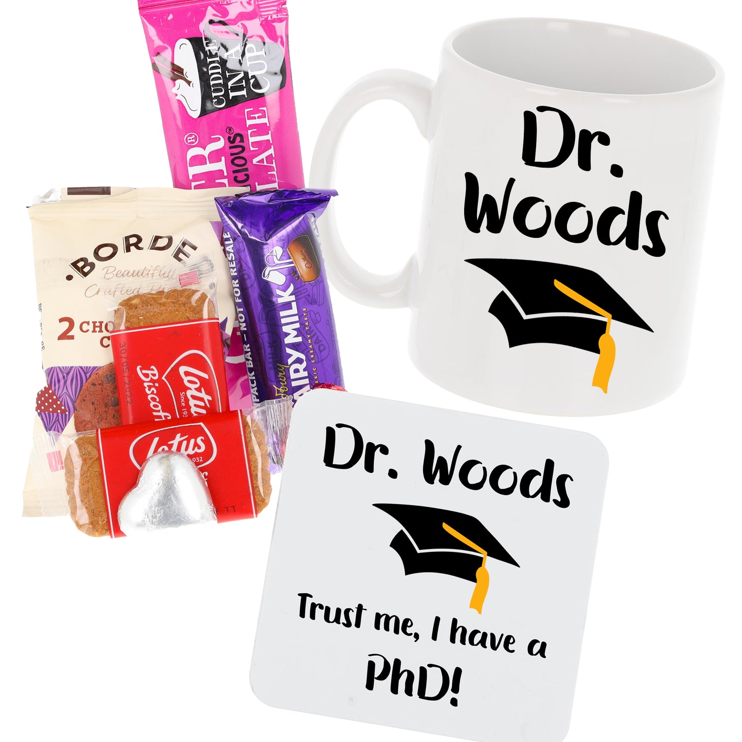 Personalised 'Trust me, I have a PhD' Mug and Coaster Graduation Present - Always Looking Good -