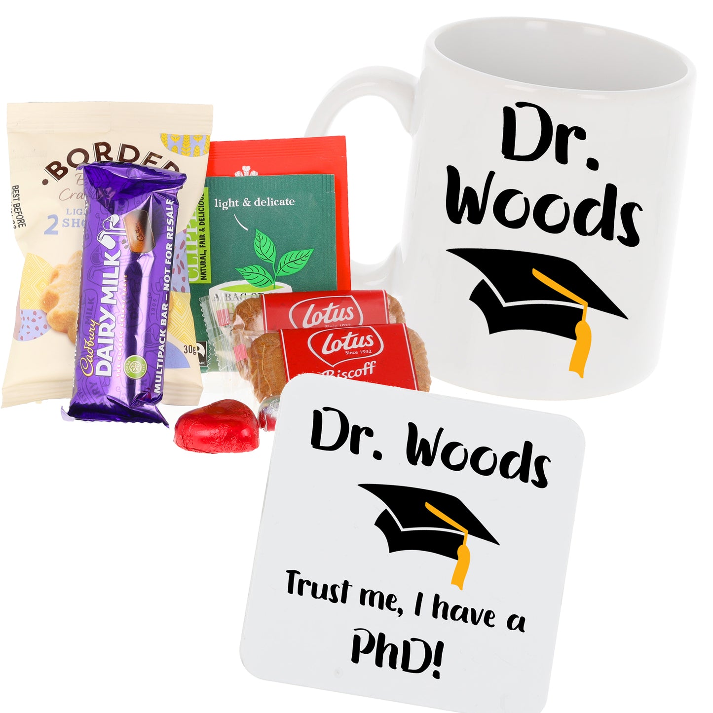 Personalised 'Trust me, I have a PhD' Mug and Coaster Graduation Present - Always Looking Good -