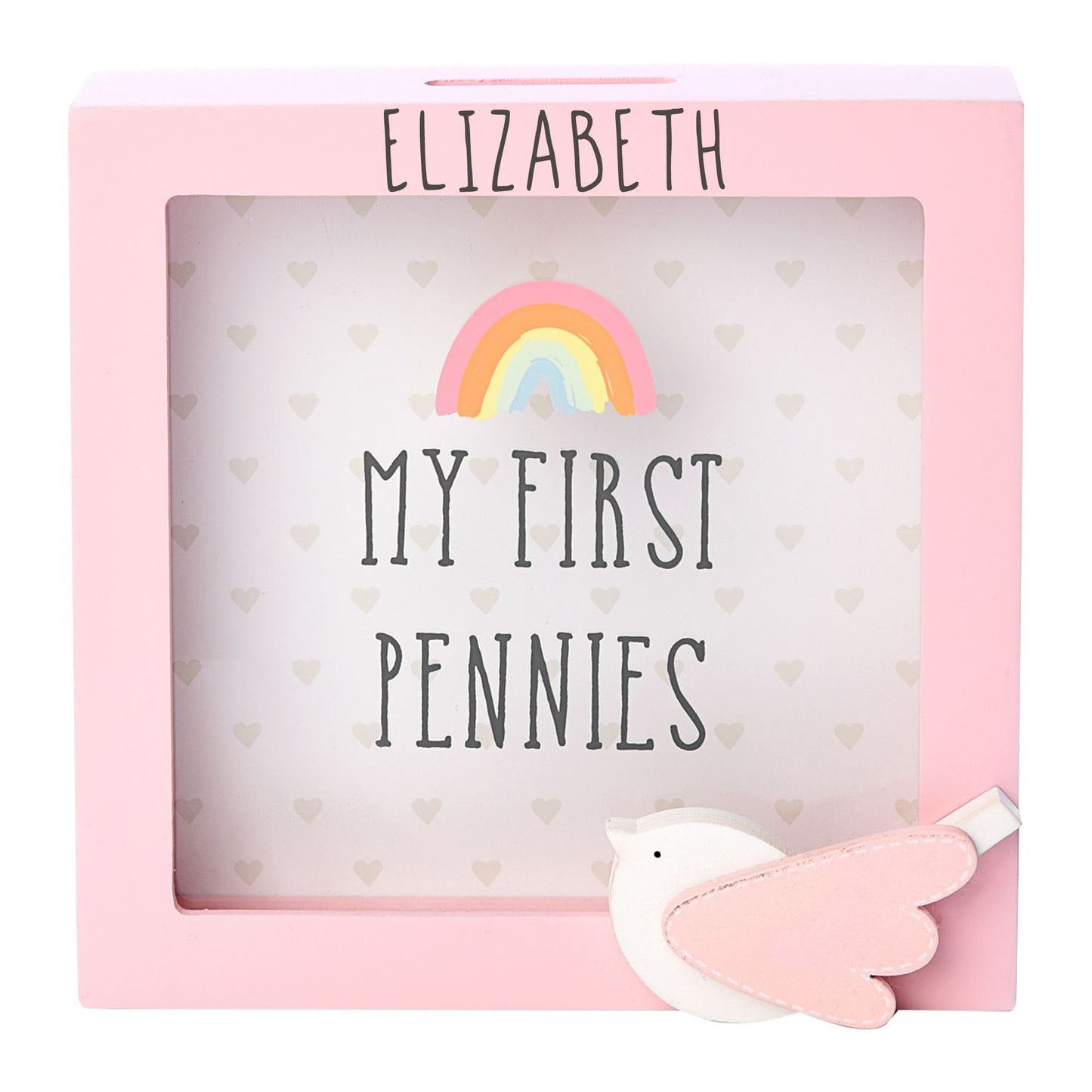 Personalised Engraved Pink Money Box Frame Piggy Bank New Baby Girl Gift - Always Looking Good -