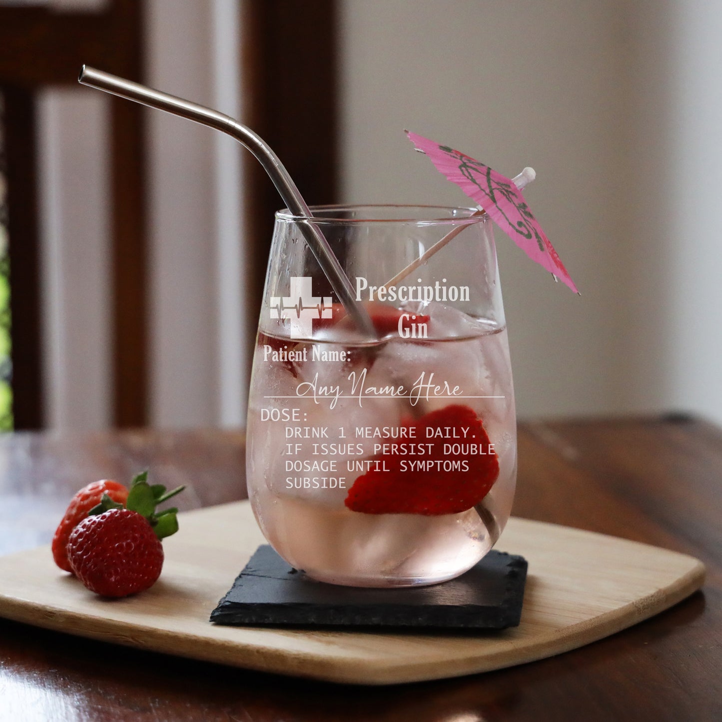 Personalised Engraved Prescription Stemless Gin Glass - Always Looking Good -