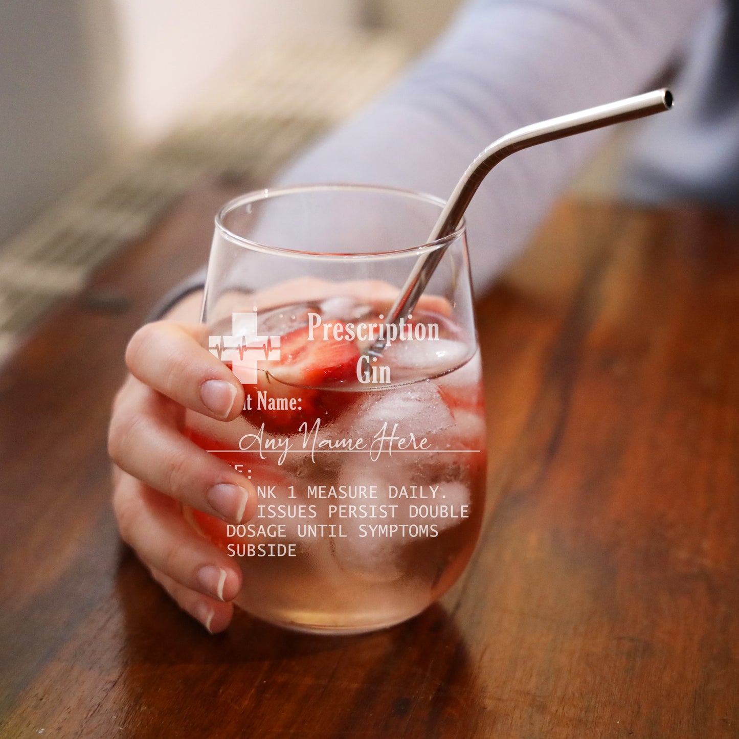 Personalised Engraved Prescription Stemless Gin Glass - Always Looking Good -