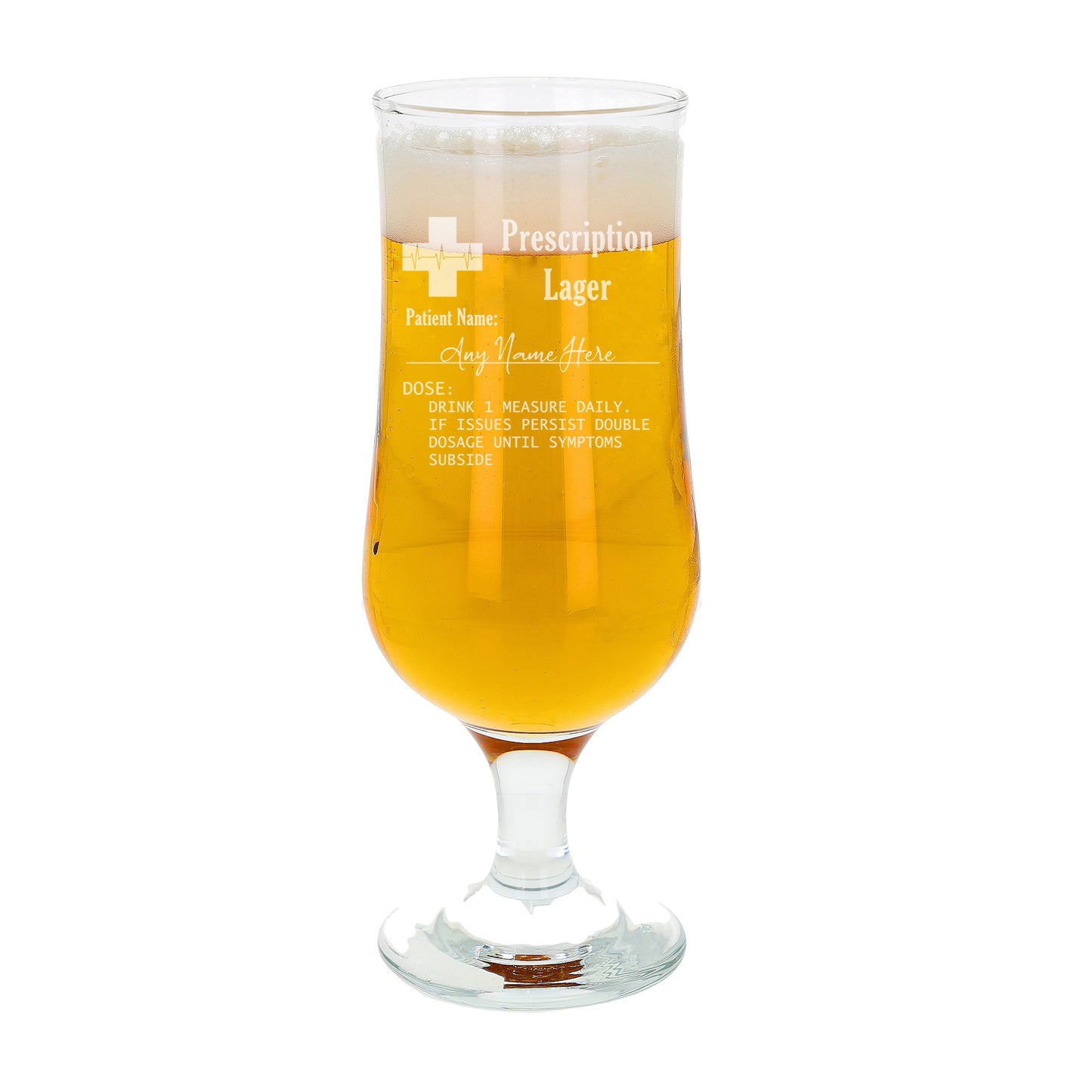 Personalised Engraved ANY GLASS ANY DRINK Prescription Design - Always Looking Good - Hurricane Pint Glass No Coaster