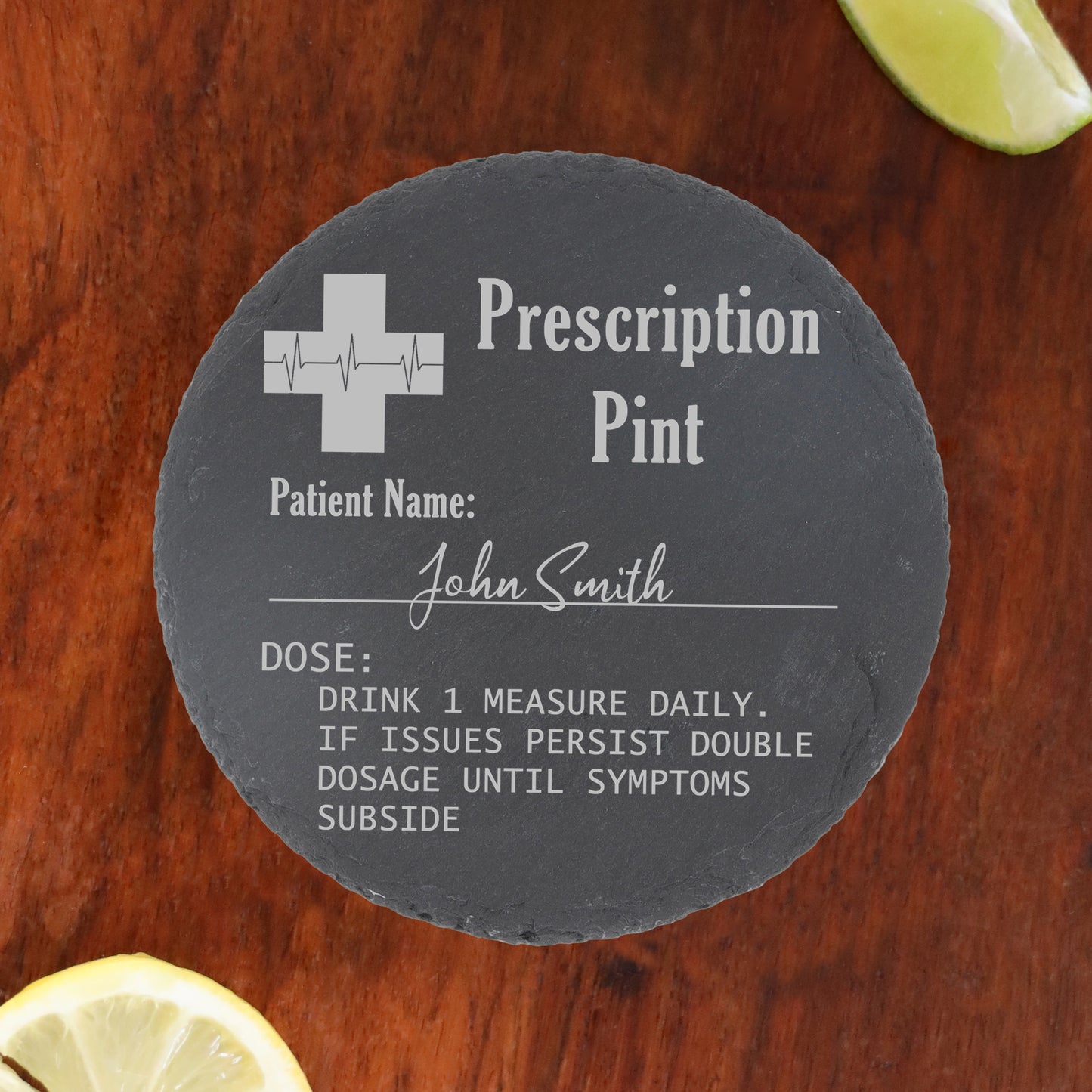 Personalised Engraved ANY GLASS ANY DRINK Prescription Design - Always Looking Good - No Glass Round Coaster
