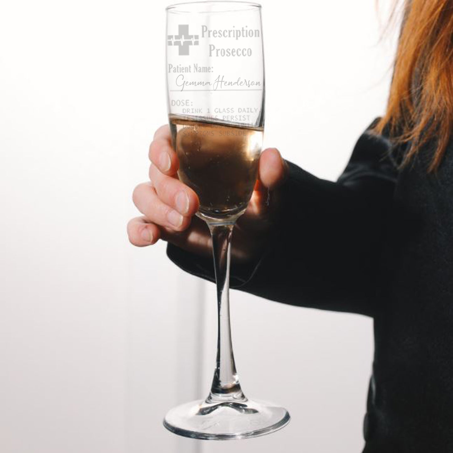 Personalised Engraved Prescription Prosecco Glass Gift - Always Looking Good -