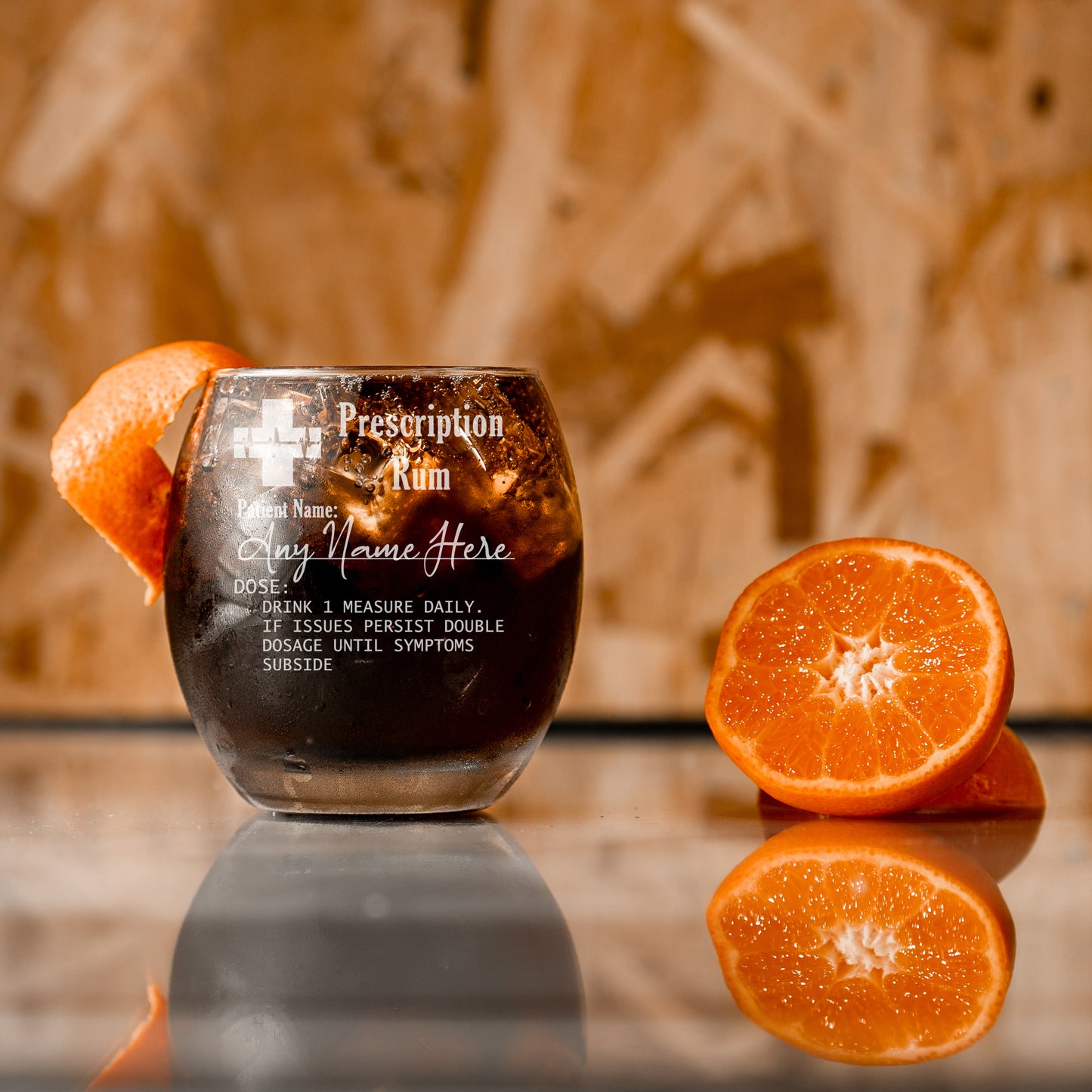 Personalised Engraved ANY GLASS ANY DRINK Prescription Design - Always Looking Good - Small Tondo No Coaster