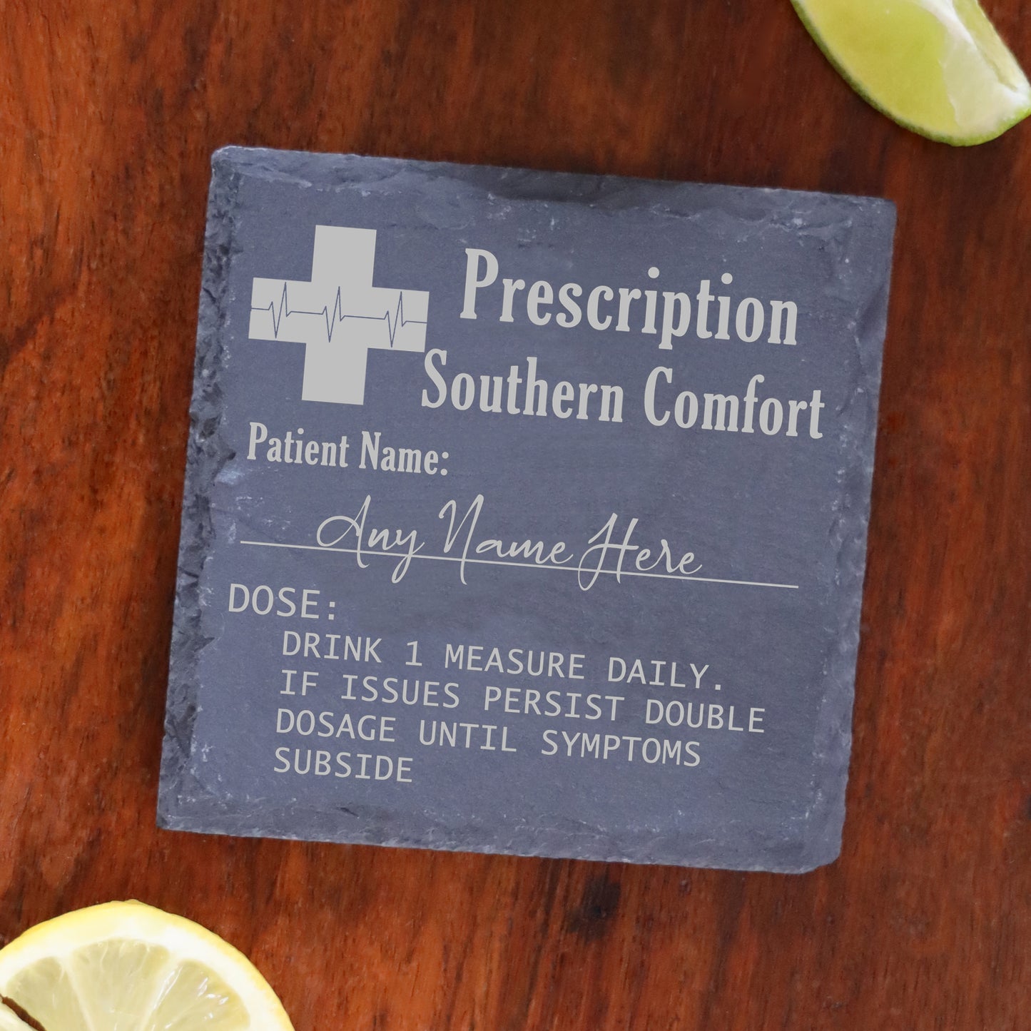 Personalised Engraved ANY GLASS ANY DRINK Prescription Design - Always Looking Good - No Glass Square Coaster
