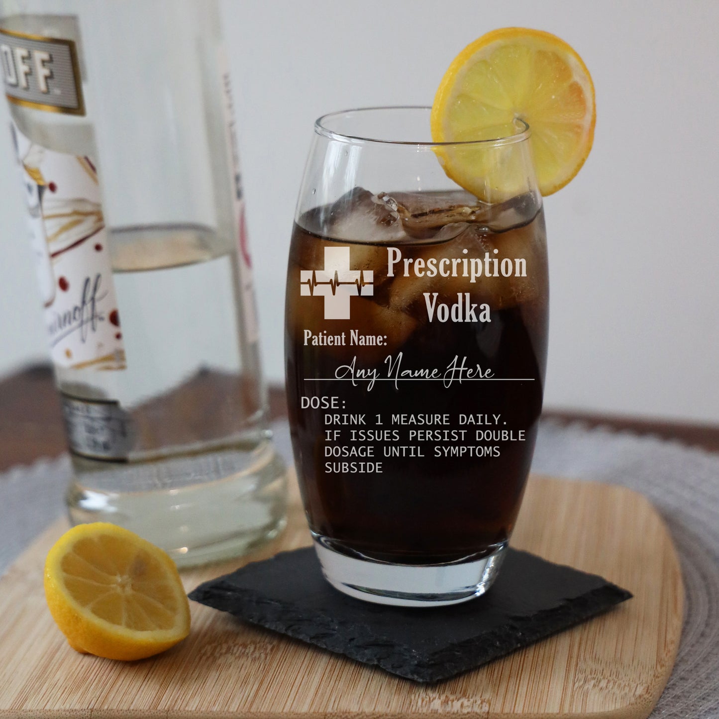 Personalised Engraved ANY GLASS ANY DRINK Prescription Design - Always Looking Good -