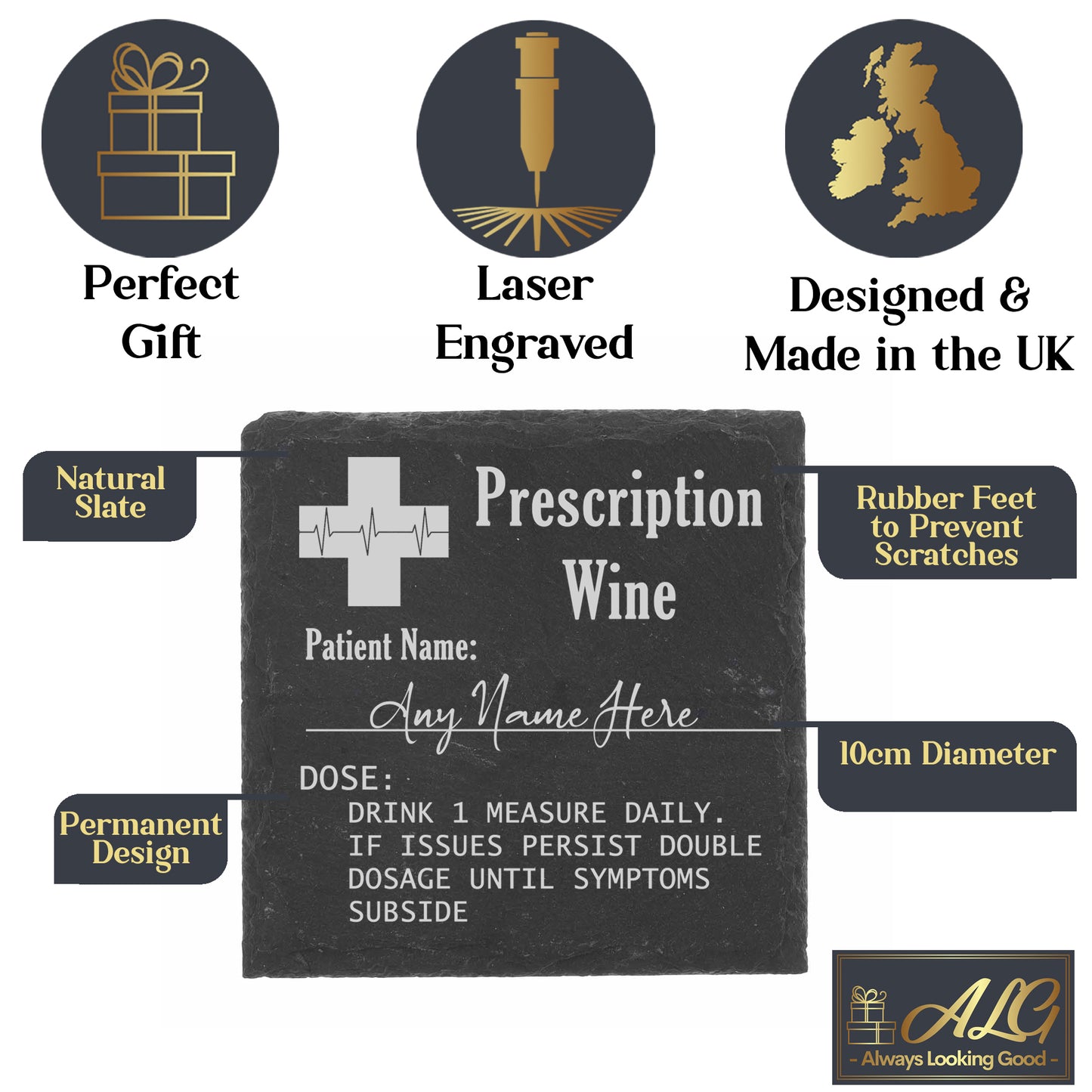 Personalised Engraved ANY GLASS ANY DRINK Prescription Design - Always Looking Good -