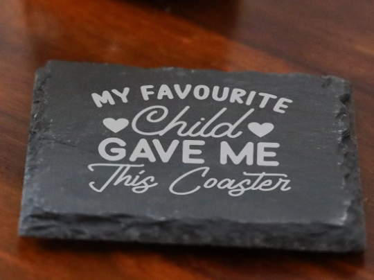 Engraved "My Favourite Child Gave Me This Glass" Design Whisky Glass and/or Coaster Gift - Always Looking Good - Square Coaster Only