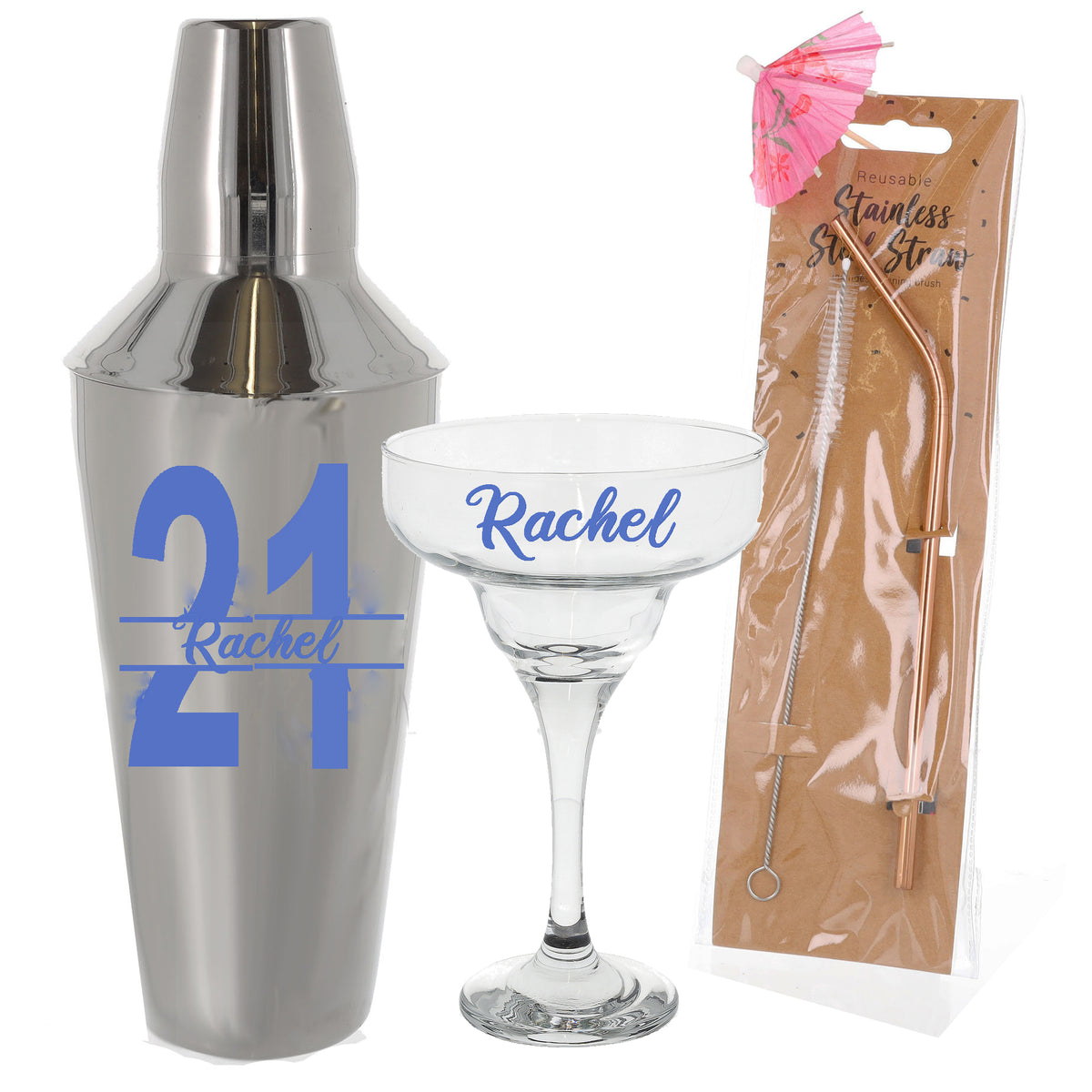 Personalised 21st Birthday Margarita Cocktail Shaker Set - Always Looking Good -