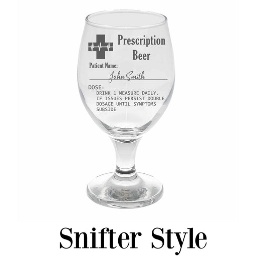 Personalised Engraved Prescription Cider Glass with any Name  - Always Looking Good -