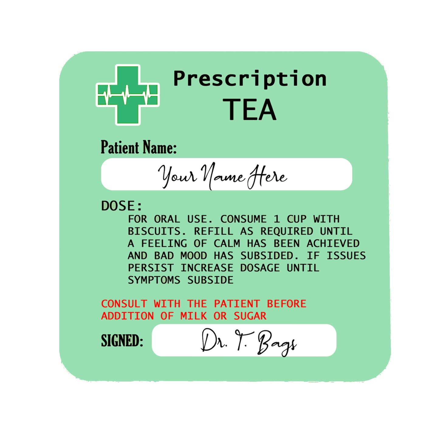 Personalised Prescription Tea Mug and Coaster Filled Gift Set - Always Looking Good -