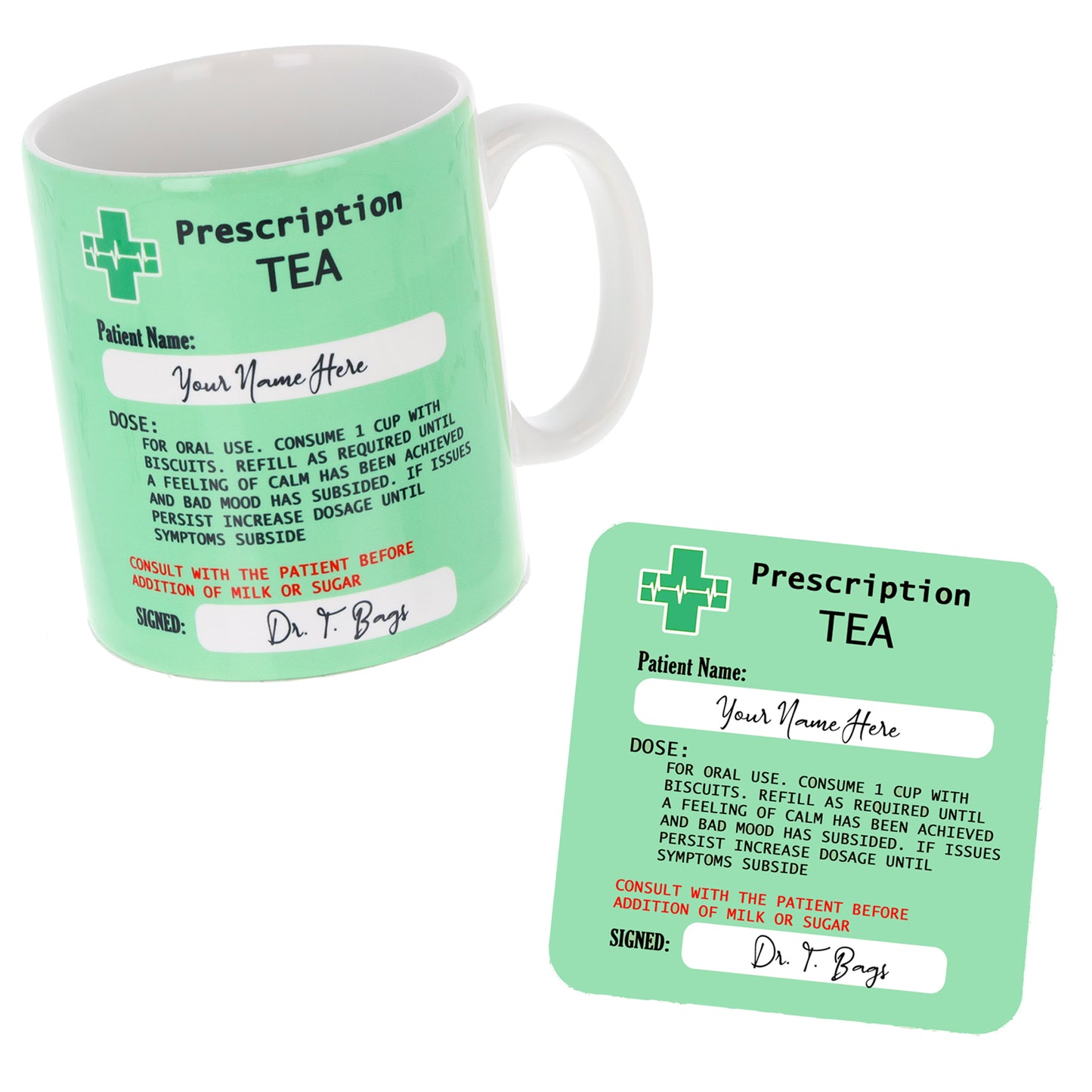 Personalised Prescription Tea Mug and Coaster Filled Gift Set - Always Looking Good -