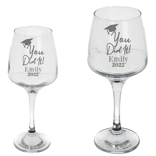 Personalised Engraved Graduation Wine Glass - Always Looking Good -