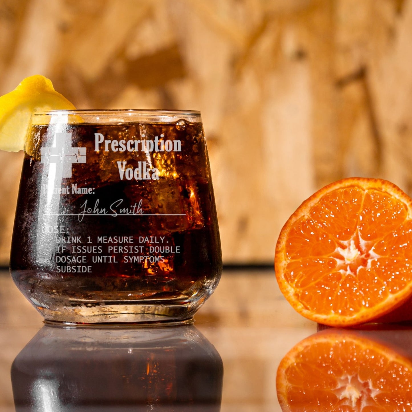 Personalised Engraved Prescription Vodka Glass with any Name - Always Looking Good -