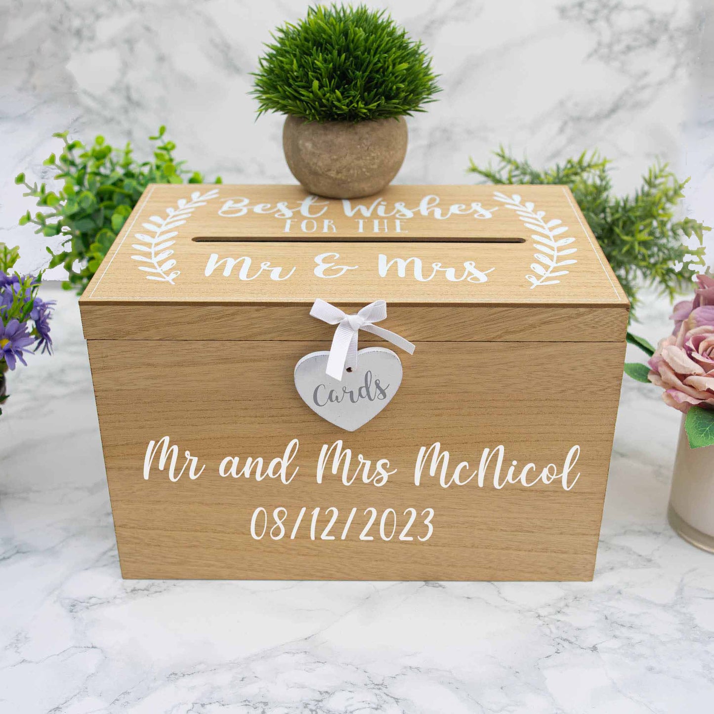 Personalised Wedding Card Box – Wooden Memory Keepsake- Always Looking Good -