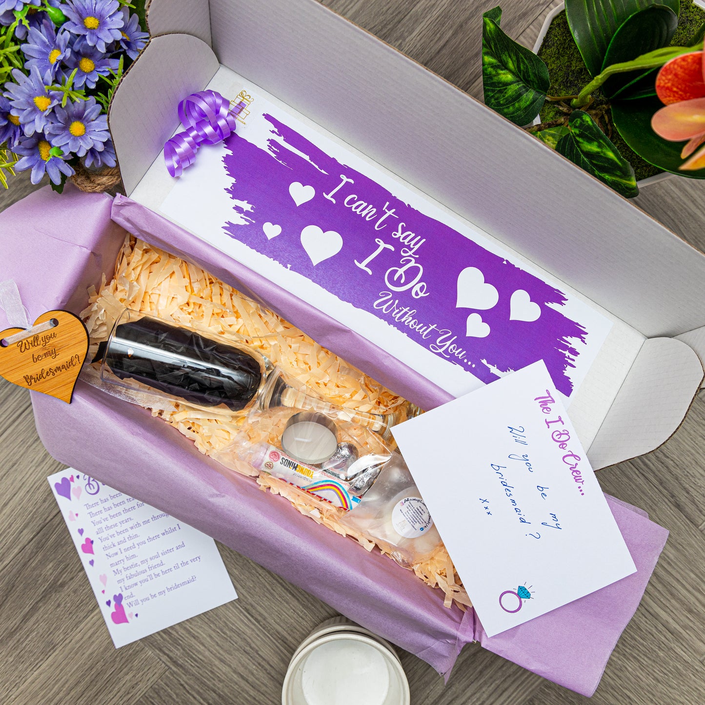 Bridesmaid Proposal Giftbox with Engraved Champagne Glass - Always Looking Good -