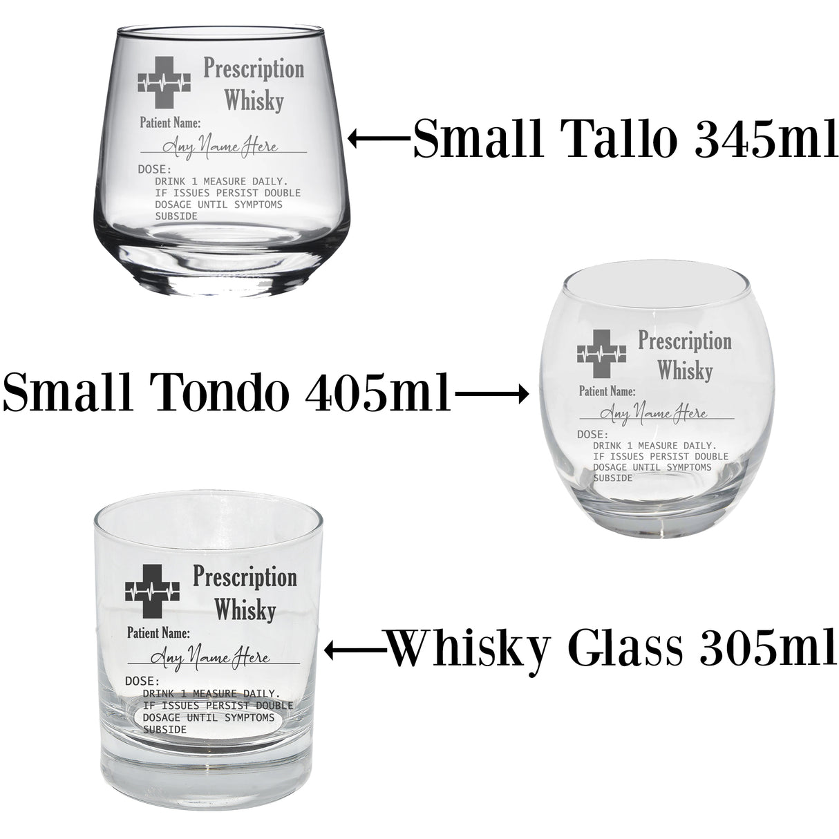 Personalised Engraved ANY GLASS ANY DRINK Prescription Design - Always Looking Good -