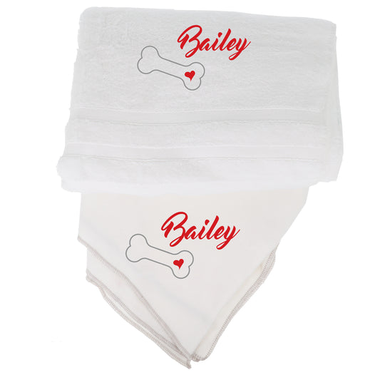 Personalised Dog Blanket and Towel Embroidered With Name Pampered Pooch Gift Set  - Always Looking Good -