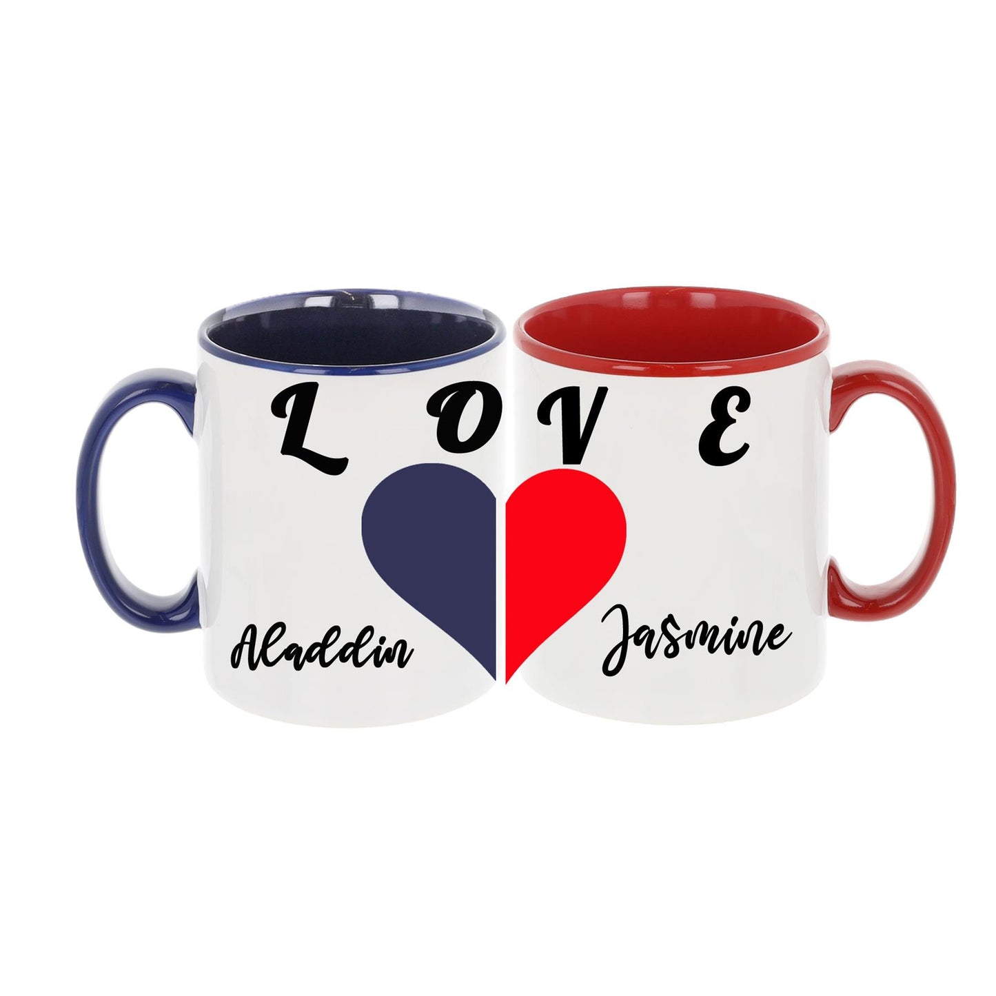 Personalised Couples Matching Heart Filled Mug Set - Always Looking Good - His & Hers Empty