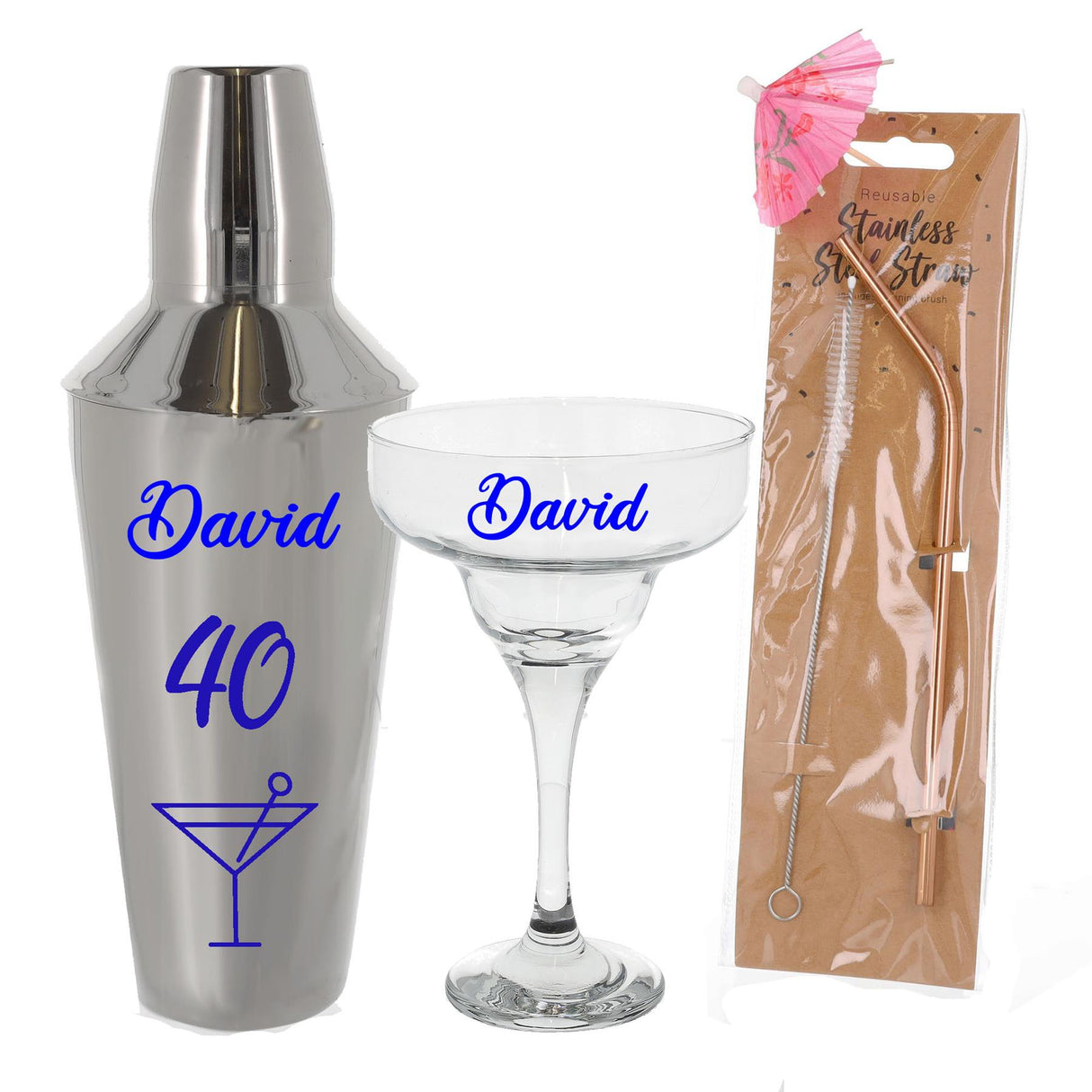 Personalised 40th Birthday Margarita Cocktail Shaker Set - Always Looking Good -