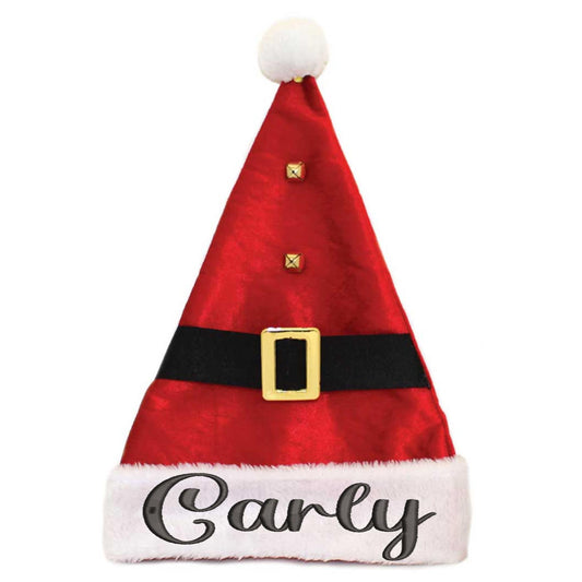 Personalised Embroidered Christmas Santa Hat With Bells - Always Looking Good -