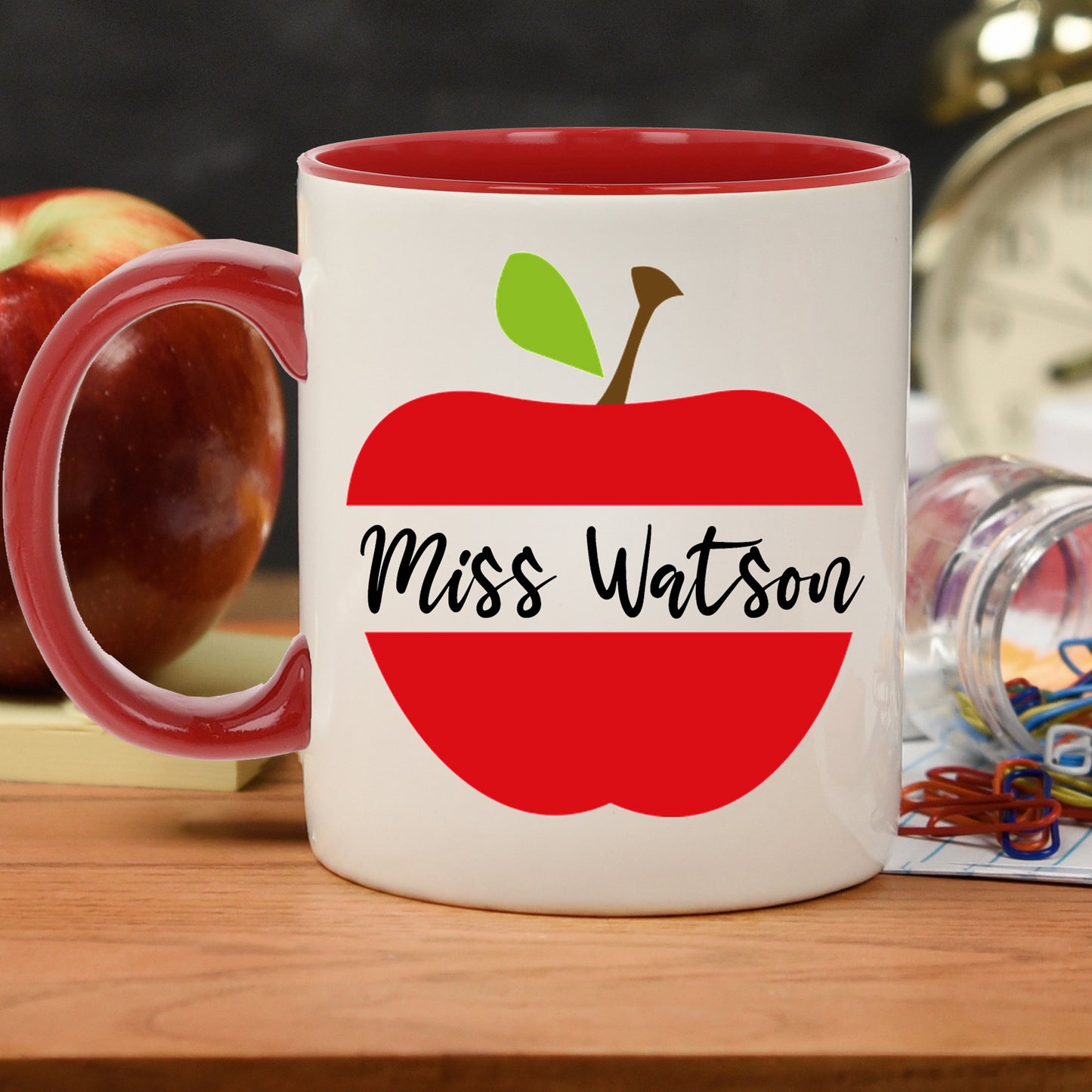 Personalised Teacher Thank you Gift Filled Mug & Coaster Set Red - Always Looking Good -